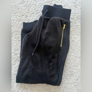 Justice Black Velour Joggers size 8